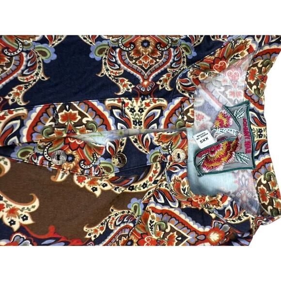 Johnny Was Indi Flower Long Sleeve Henley T Shirt Size 2XS XXS - Picture 8 of 12